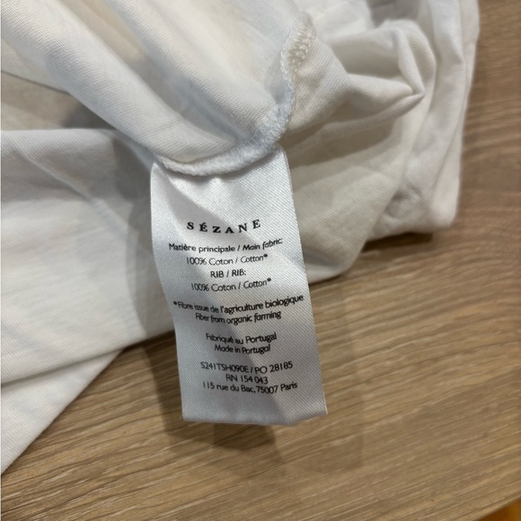 Sézane Dance Ckub White and Blue Graphic Tee, XL - Picture 9 of 9